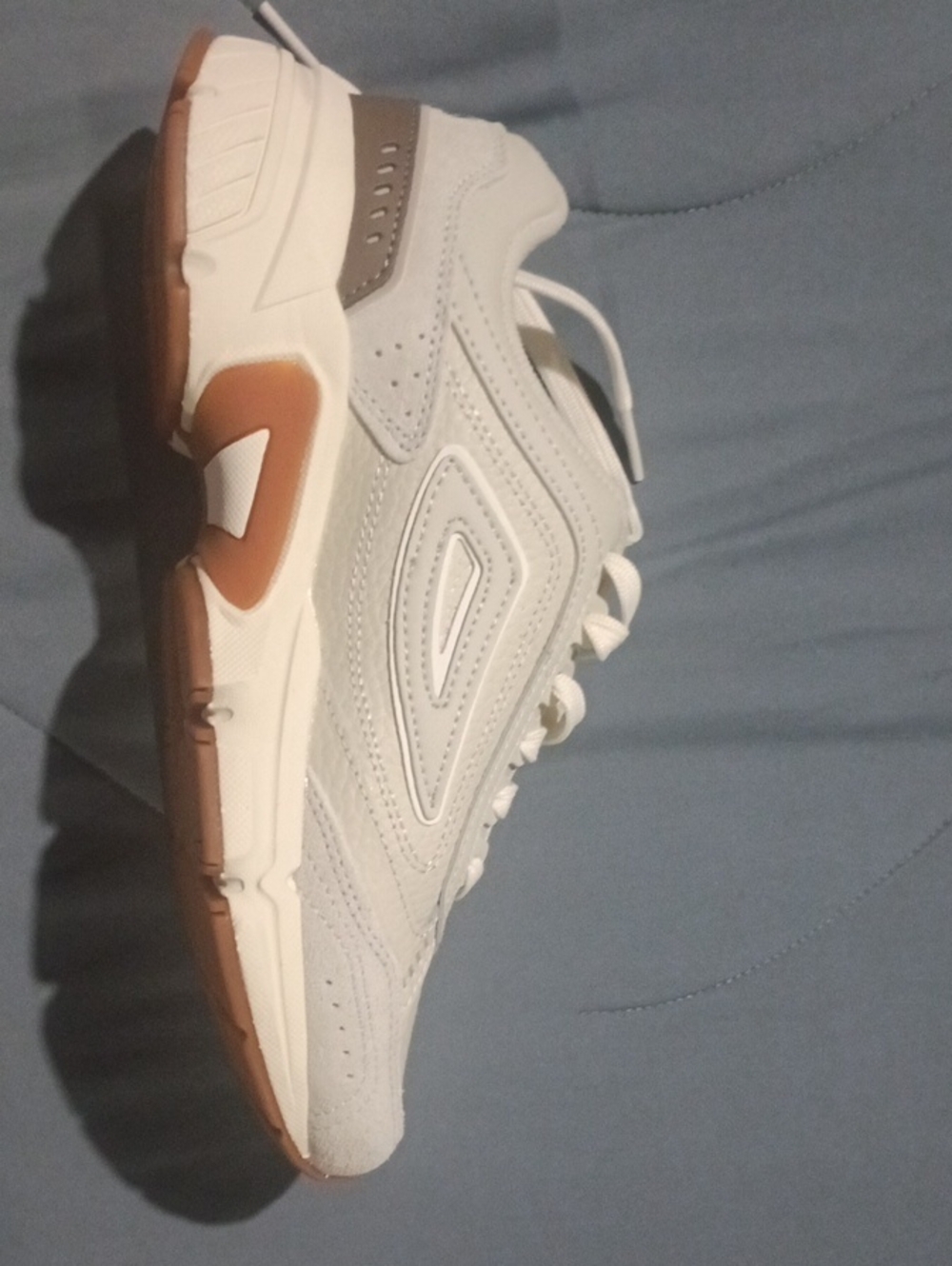 Fila Women's Perano Sneakers in White with Tan Accent